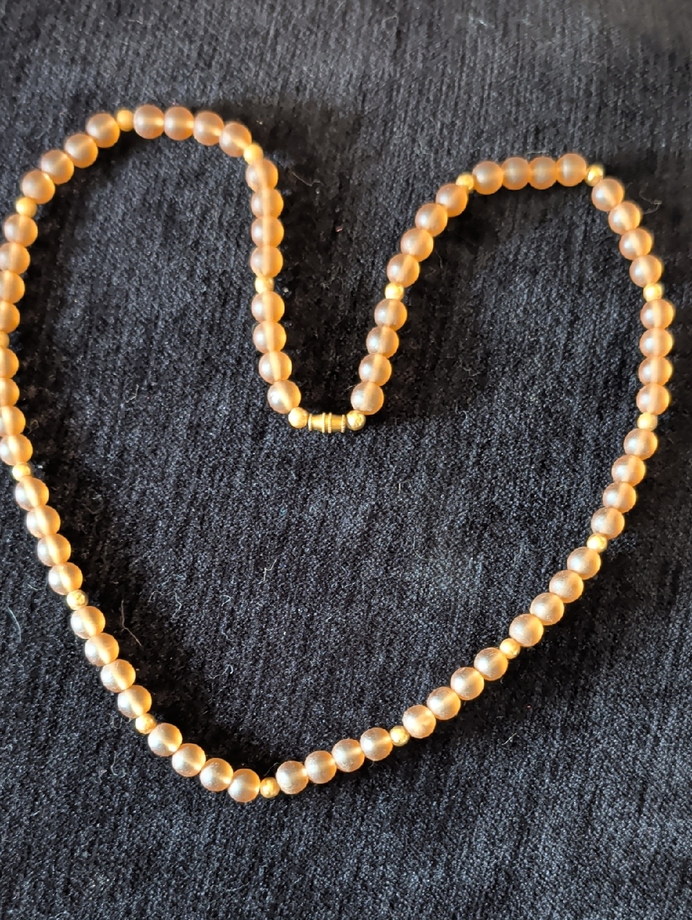 Orange Beaded Necklace With Gold Tone Accents